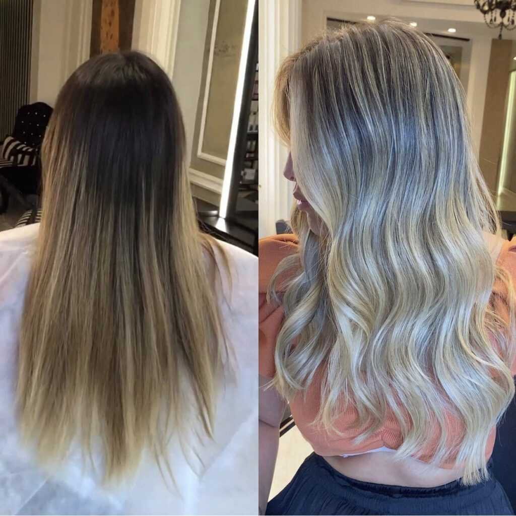 before and after hair color